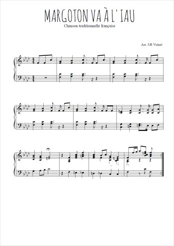 Téléchargez l'arrangement pour piano de la partition de Margoton va-t'à l'iau en PDF